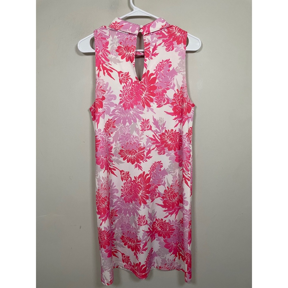 Jean-Pierre Klifa Paris Pink Floral Sleeveless Dress Size Small Preppy Coastal - Picture 4 of 9
